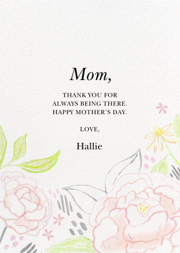 Garden Sketch (Double-Sided) - Mother's Day Card by Paperless Post - Back