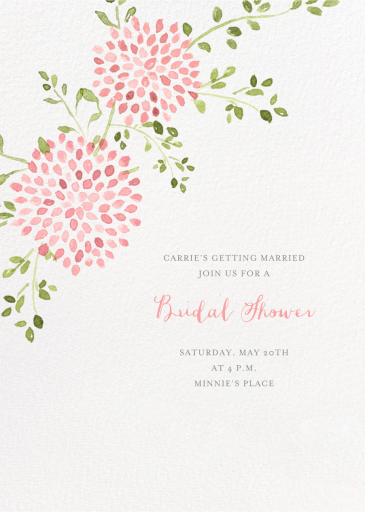 Watercolor Dahlias - Bridal Shower Invitation by Paperless Post