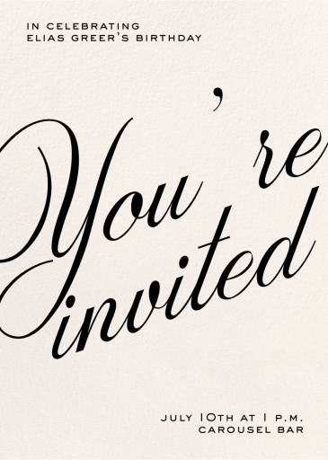 Sweeping Script - Birthday Invitation by Paperless Post