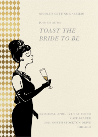 Woman with Champagne - Bridal Shower Invitation by Paperless Post