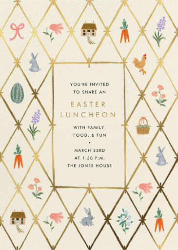 Spring Farm Lattice - Easter Invitation by Rifle Paper Co.