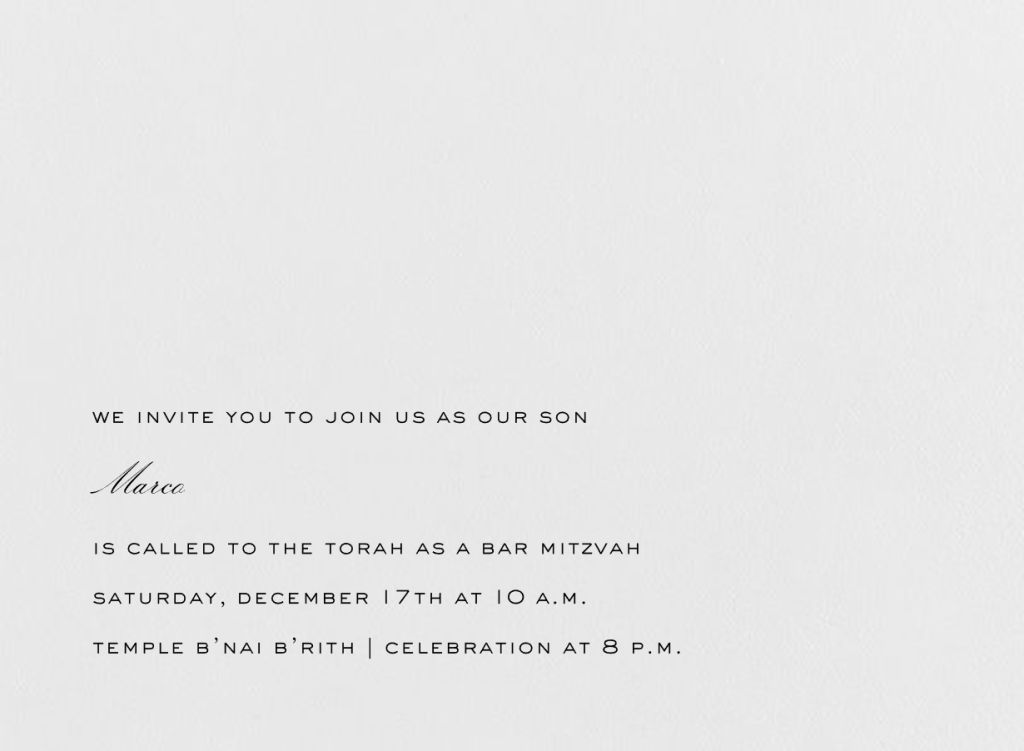 Sebastian Invitation