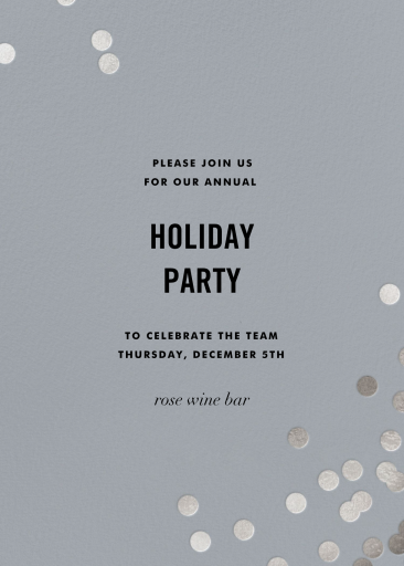 Confeti (alto) - Invitación para fiesta navideña de kate spade new york