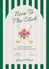 Golf Floral Arch Invitation