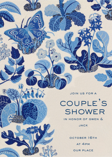 Blue Butterfly Garden - Bridal Shower Invitation by Schumacher