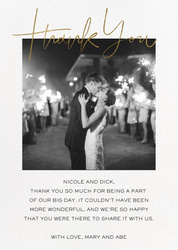 Cursive Black and White (Photo) - Thank You Card by Paperless Post