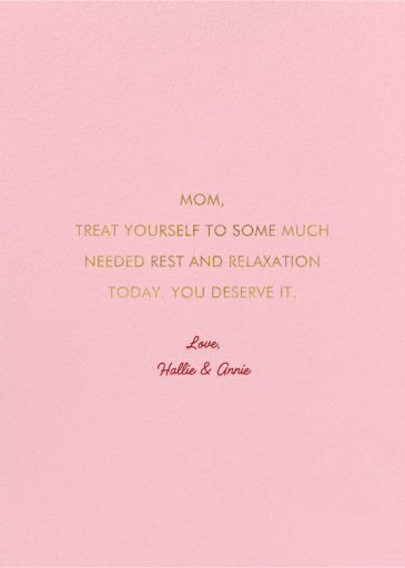 Big Pour - Mother's Day Card by Carolyn Suzuki Studio - Back