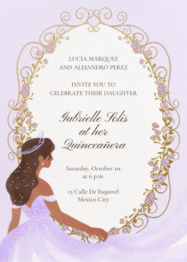 Sparkling Princess - Quinceañera Invitation by Paperless Post