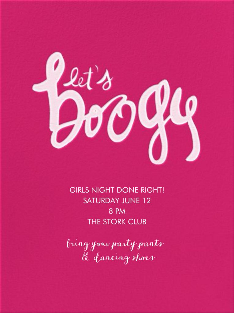 Let's Boogy Invitation
