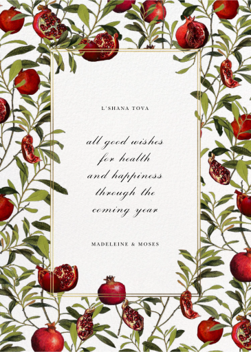 Grenadine - Rosh Hashanah Card by Oscar de la Renta