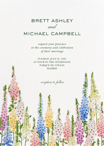 Forever Foxgloves - Wedding Invitation by Oscar de la Renta
