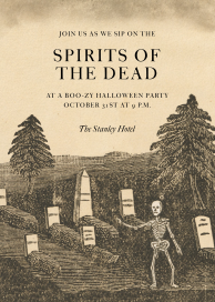 Graveyard Visit - Halloween Invitation by John Derian