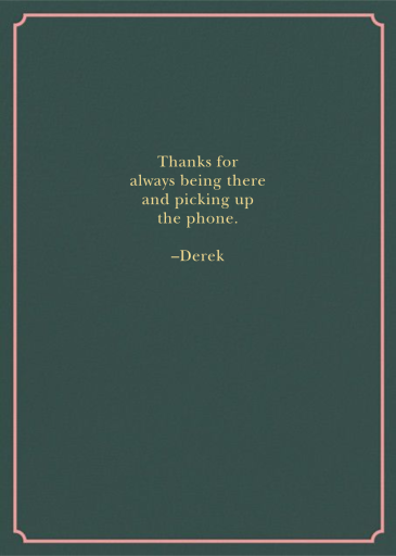 Because of You - Greeting Card by Derek Blasberg - Back