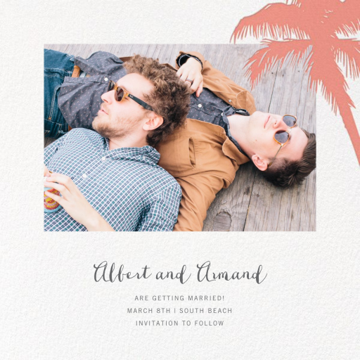 Tropical Palms (Photo Save the Date) by Paperless Post