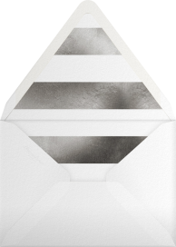 Sobre para invitación con diseño de lunares plateados