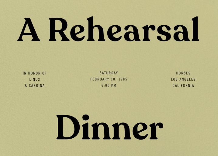 Rule of Thirds - Rehearsal Dinner Invitation by Goods Gang