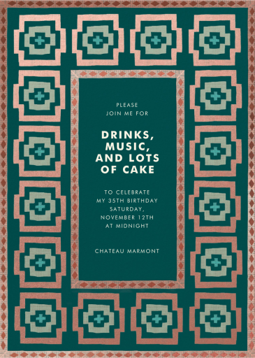 Geometric Patterned Border - Birthday Invitation by Jungalow