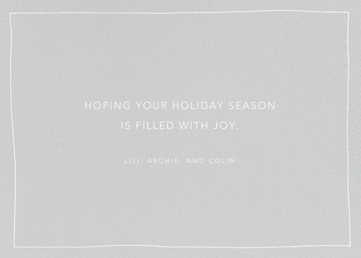 Cursive Holidays - Holiday Card by Linda and Harriett - Back