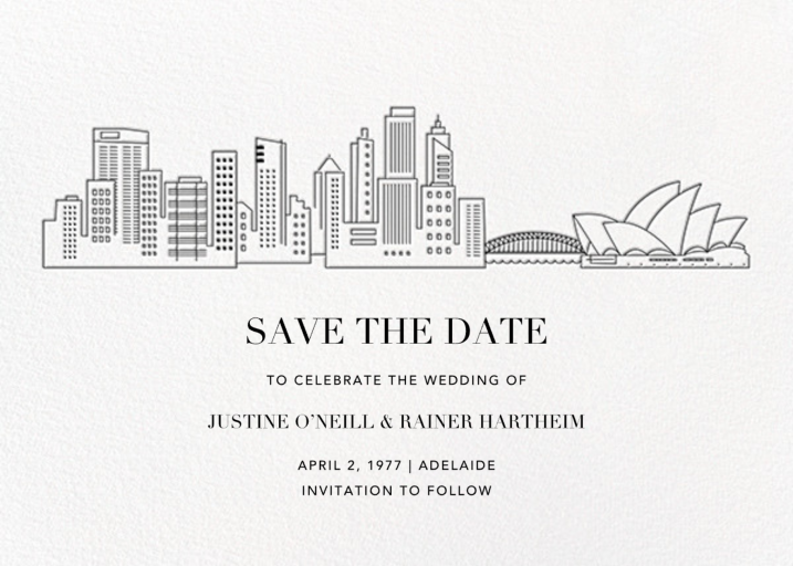 City Skyline View - Save the Date by Paperless Post