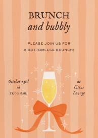 Striped Champagne Bow Invitation