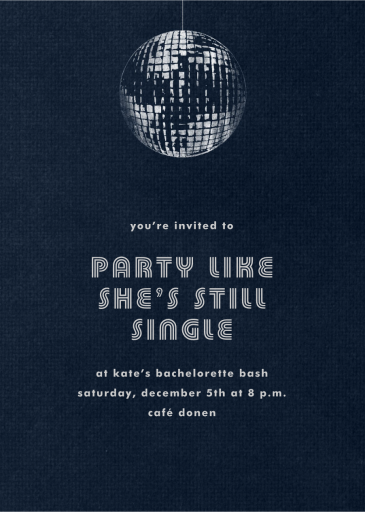 Disco - Bachelorette Party Invitation by Paperless Post