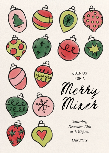 Doodle Ornament Holiday Invitation