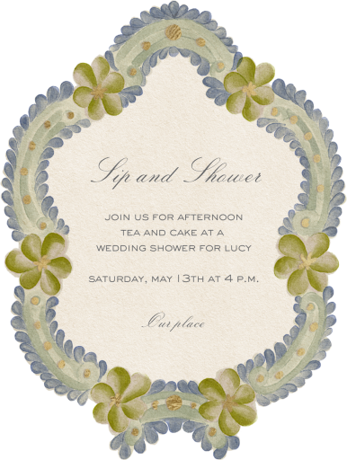 Flowery Pendant - Bridal Shower Invitation by Fin Fellowes