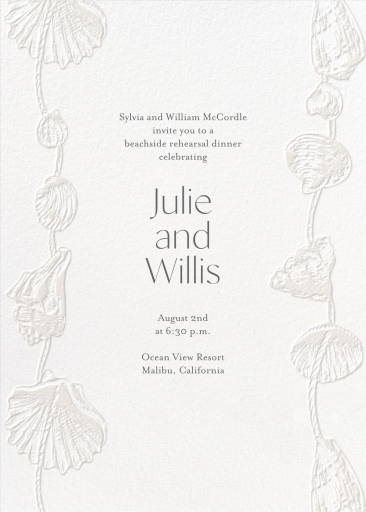 Strung Shells - Rehearsal Dinner Invitation by Emily Baird