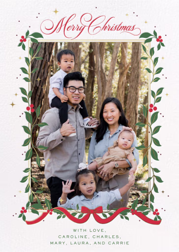 Holly Berry Garland Photo - Christmas Card by Cheree Berry Paper & Design