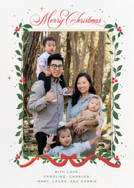 Holly Berry Garland Photo - Christmas Card by Cheree Berry Paper & Design