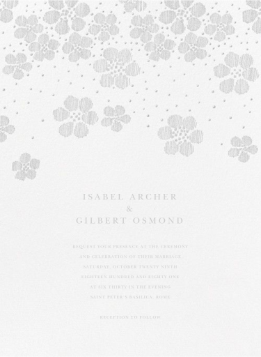 Blossoms on Tulle II - Wedding Invitation by Oscar de la Renta