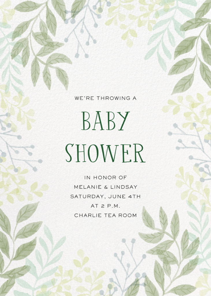 Eucalyptus Branches - Baby Shower Invitation by Paperless Post