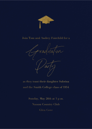 Navy - Graduation Party Invitation by Paperless Post