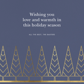 Minimalistische goldene Weihnachtsbäume Card