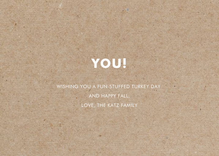 I Statement - Thanksgiving Card by Paperless Post - Back