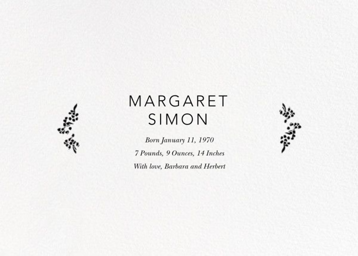 Richmond Park (Photo Save the Date) - Announcement by Oscar de la Renta - Back