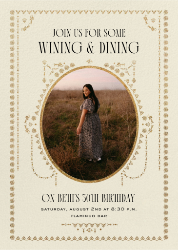 Delicate Gold Frame - Invitation by Open Sea Design Co.