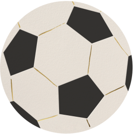 Recorte de balón de fútbol - Invitación para una reunión de Meri Meri