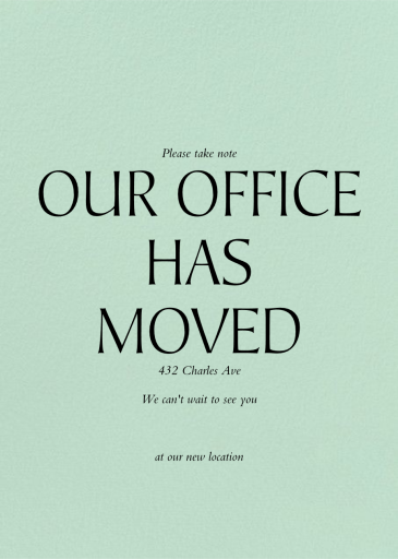 Mint - Business Announcement by Paperless Post