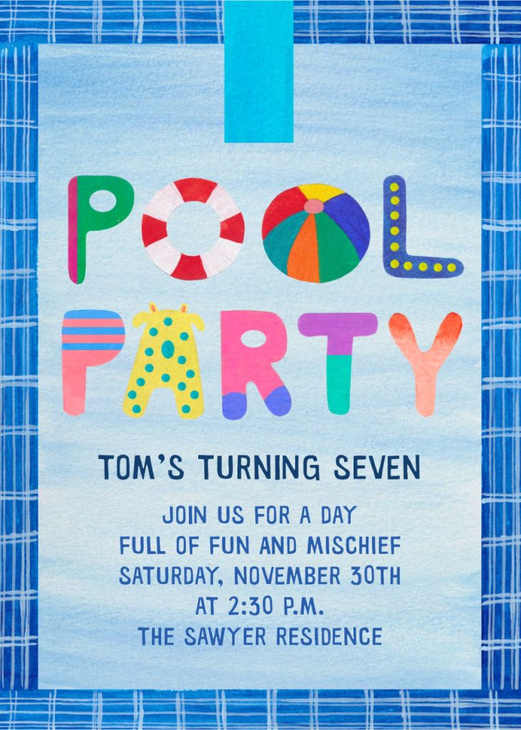 Pool Party Invitation