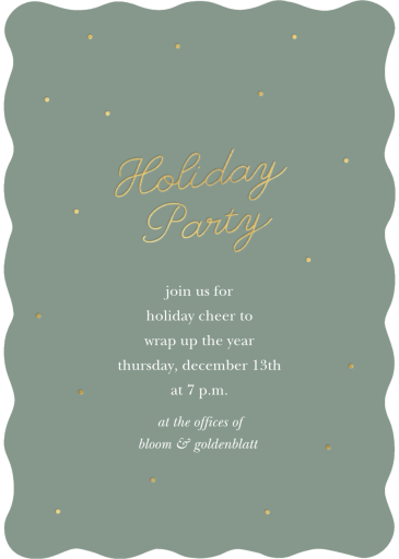 Golden Polka Dots - Corporate Holiday Party Invitation by Sugar Paper