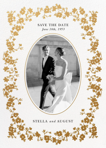 Gilded Petals Photo - Save the Date by  Monique Lhuillier