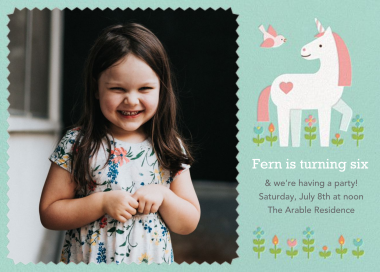 My Little Unicorn (Photo) - Birthday Invitation by Petit Collage