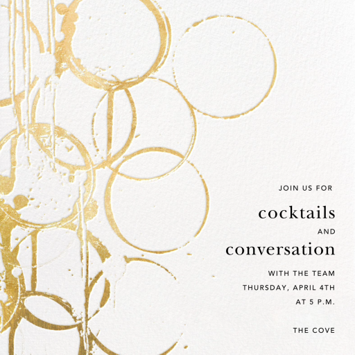 Metallic Circles Watermark - Cocktail Party Invitation by Kelly Wearstler