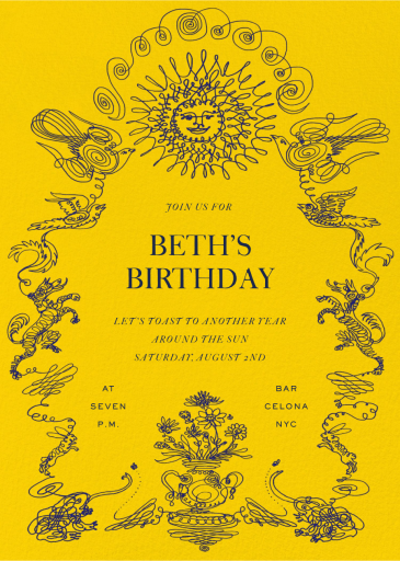 Solar Celebration - Birthday Invitation by Joana Avillez