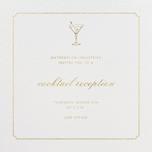 Indented Rounded Corners - Cocktail Party Invitation by Paperless Post