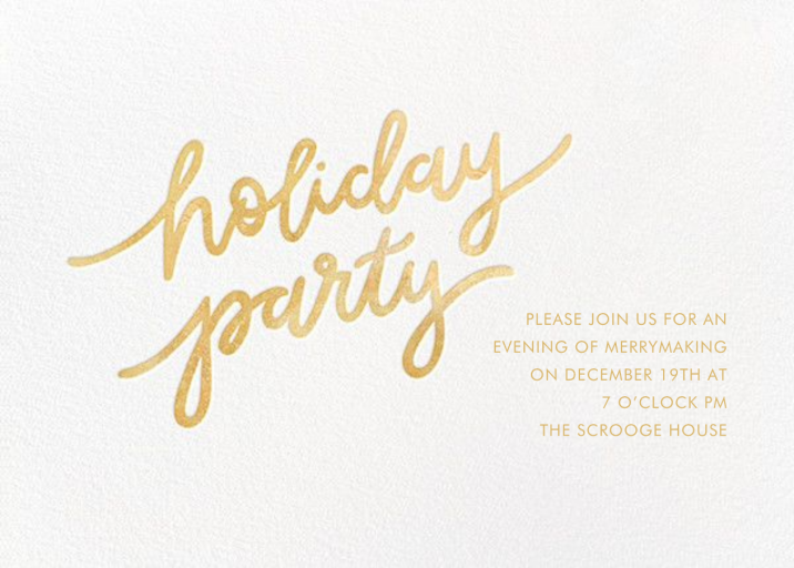 Holiday Script - Holiday Party Invitation by Sugar Paper