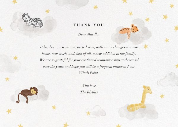 Starry Slumber (Announcement) - Thank You Card by Paperless Post - Back