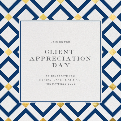 Gold Diamond Tile - Client Appreciation Invitation by Jonathan Adler