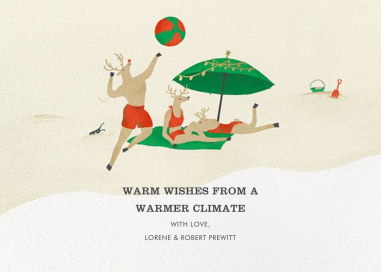 Reindeer Beach Games - Christmas Card by Paperless Post